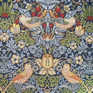 Strawberry Thief - Denim - Cotton Rich Woven Tapestry Fabric Upholstery