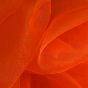 Flo Orange Plain Organza Fabric