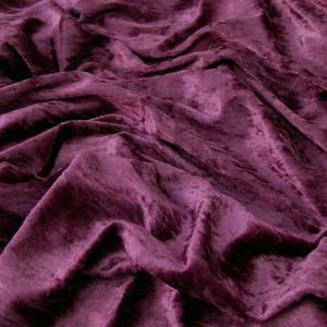 Grape Plain Crushed Velvet Fabric
