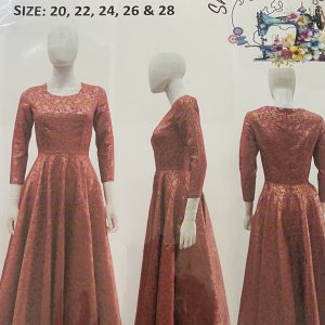 TFC Pattern no 8895 Long Sleeves Plus Size Skin Fit Long Party Dress (Size 20 to 28)