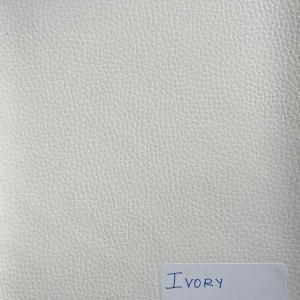 Ivory Off White Plain Faux Leatherette Fabric