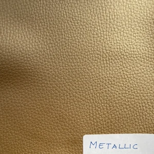 Metallic Gold Plain Faux Leatherette Fabric