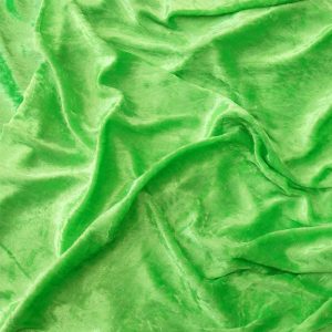 Neon Green Plain Crushed Velvet Fabric