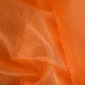 Orange Plain Organza Fabric