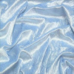 Pale Blue Plain Crushed Velvet Fabric