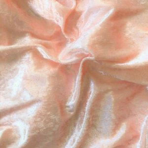 Pale Peach Plain Crushed Velvet Fabric