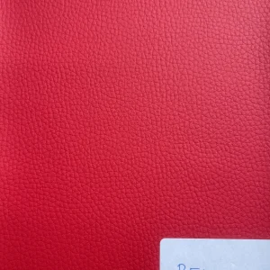 Red Plain Faux Leatherette Fabric