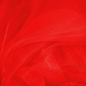 Red Plain Organza Fabric