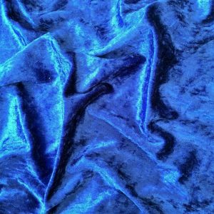 Royal Blue Plain Crushed Velvet Fabric