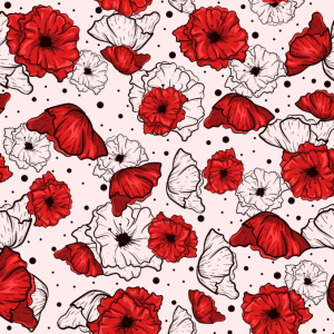 Blooming Poppies Printed 100% Cotton Fabric