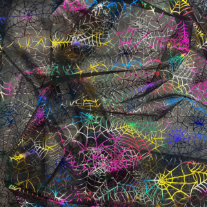 Organza Foil Spooky Spiders Fabric Spiderweb Halloween