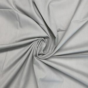 Silver Grey Plain Polycotton Fabric