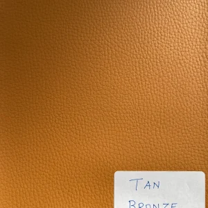 Tan Bronze Plain Faux Leatherette Fabric