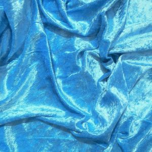Turquoise Plain Crushed Velvet Fabric