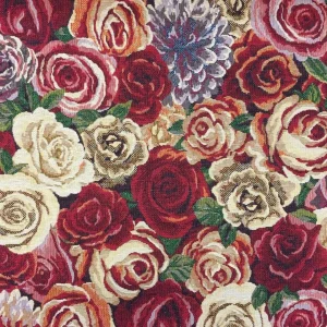 Amsterdam Rose Cotton Rich Woven Tapestry Fabric Upholstery