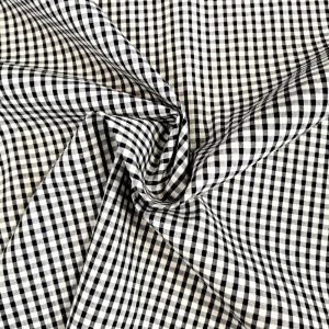 Black 1/8" Gingham Fabric Polycotton