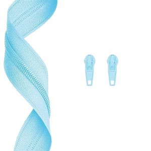Plain Blue Colour 3mm Zip By the Meter