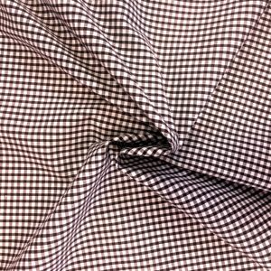 Brown 1/8" Gingham Fabric Polycotton