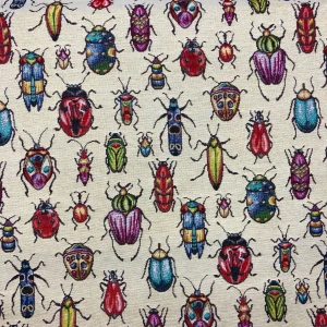 Bugs Printed Cotton Rich Woven Tapestry Fabric Upholstery