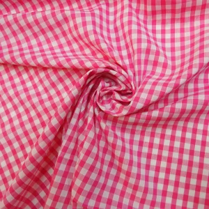Cerise 1/8" Gingham Fabric Polycotton