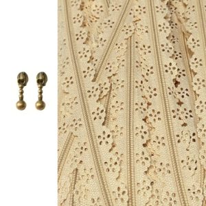 Peach Colour 3mm Novelty Nylon Floral Edge Lace Zip By the Meter