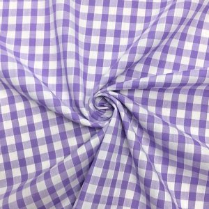 Lilac 1/4" Gingham Fabric Polycotton