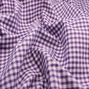Purple 1/8" Gingham Fabric Polycotton
