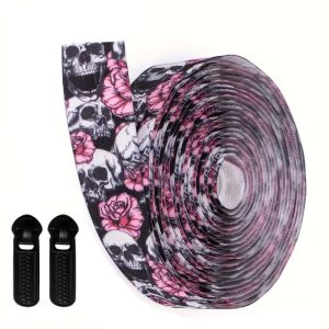 Printed Skull With Flowers Invisible Nylon 5mm Zip By the Meter