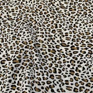 Snow Leapard Animal Print Polycotton Fabric