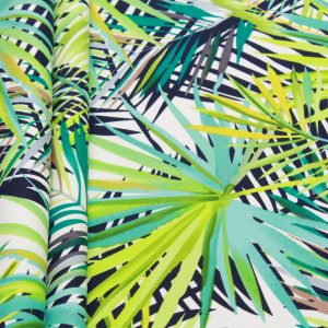 Tropical Palm Leaves Printed Canvas Fabric