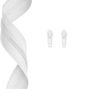 Plain White Colour 3mm Zip By the Meter