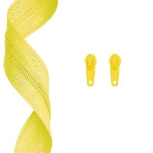Plain Yellow Colour 3mm Zip By the Meter