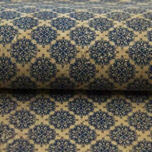 Real Natural Cork Fabric - Moroccan Blue