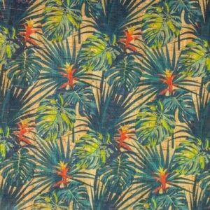 Real Natural Cork Fabric - Palm Leaves