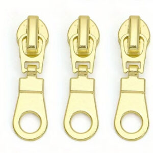 Golden Zip Sliders / Pullers 5mm Teeth Size