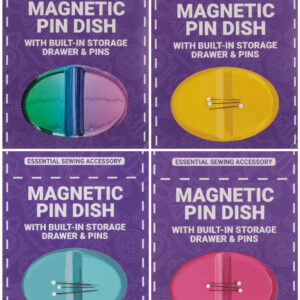 Magnetic Pin Dish With 25 Pearl-Headed Sewing Pins & With Built In Storage Drawer