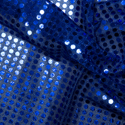 6mm Round Hologram Sequins Sparkle Fabric - Royal Blue