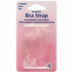 Hemline Clear Elastic Bra Straps 2Pairs (9mm)