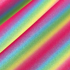 Rainbow Glitter PU Vinyl Leatherette Fabric - Pride