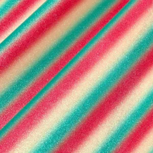 Rainbow Glitter PU Vinyl Leatherette Fabric - Reggae