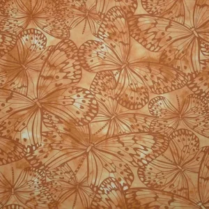 Beige Brown Melody Butterfly Bali Batik Fabric 100% Cotton
