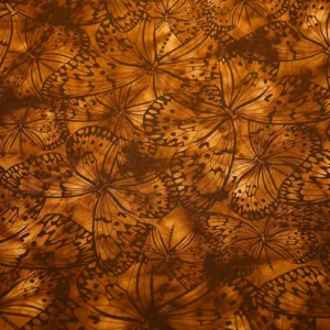Brown Melody Butterfly Bali Batik Fabric 100% Cotton
