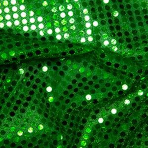 3mm Round Hologram Sequins Sparkle Fabric - Emerald