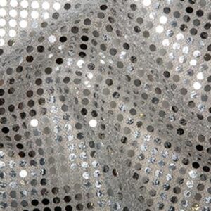 3mm Round Hologram Sequins Sparkle Fabric - Silver