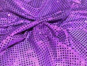 3mm Round Hologram Sequins Sparkle Fabric - Purple
