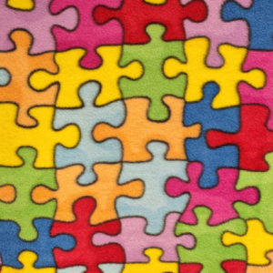 Jigsaw Puzzle Antipil Fleece Fabric