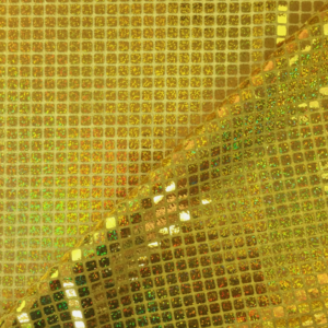 Square Hologram Sequins Sparkle Fabric - Yellow