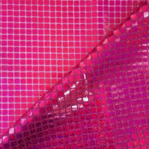 Square Hologram Sequins Sparkle Fabric - Pink