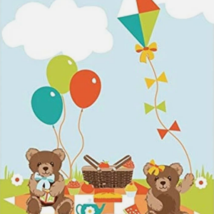 Bright Teddy Bear Picnic Quilting Cotton Panel