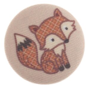 G442254\0 Woodland Fox Fabric Covered Shank Button - 34mm